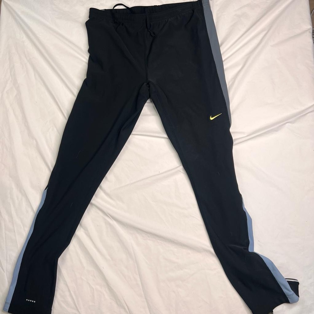 NIKE DRI-FIT  LEGGINGS ZIP TAPERED ANKLES BLACK SIZE Xl (16/18) A040523
